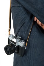 camera on a shoulder